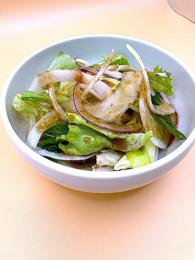和風ドレッシングを使った盛り付け例